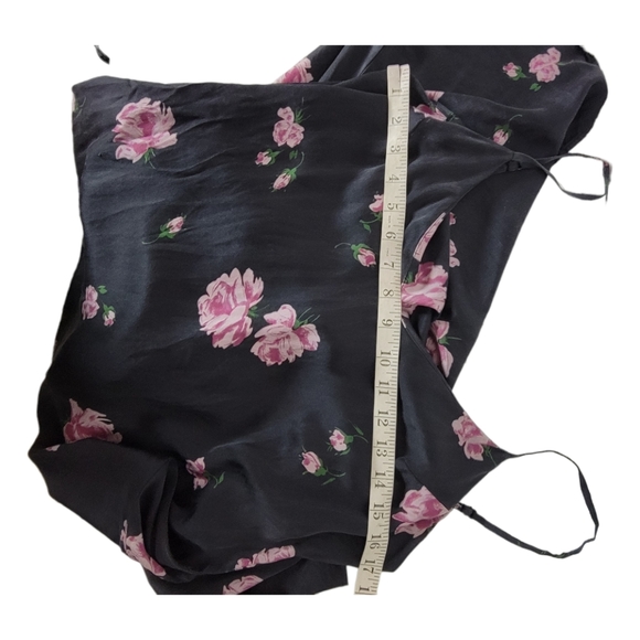 Reformation Britten Dress Black Floral Midi Lauren Slit Silk Size Large - Picture 6 of 7